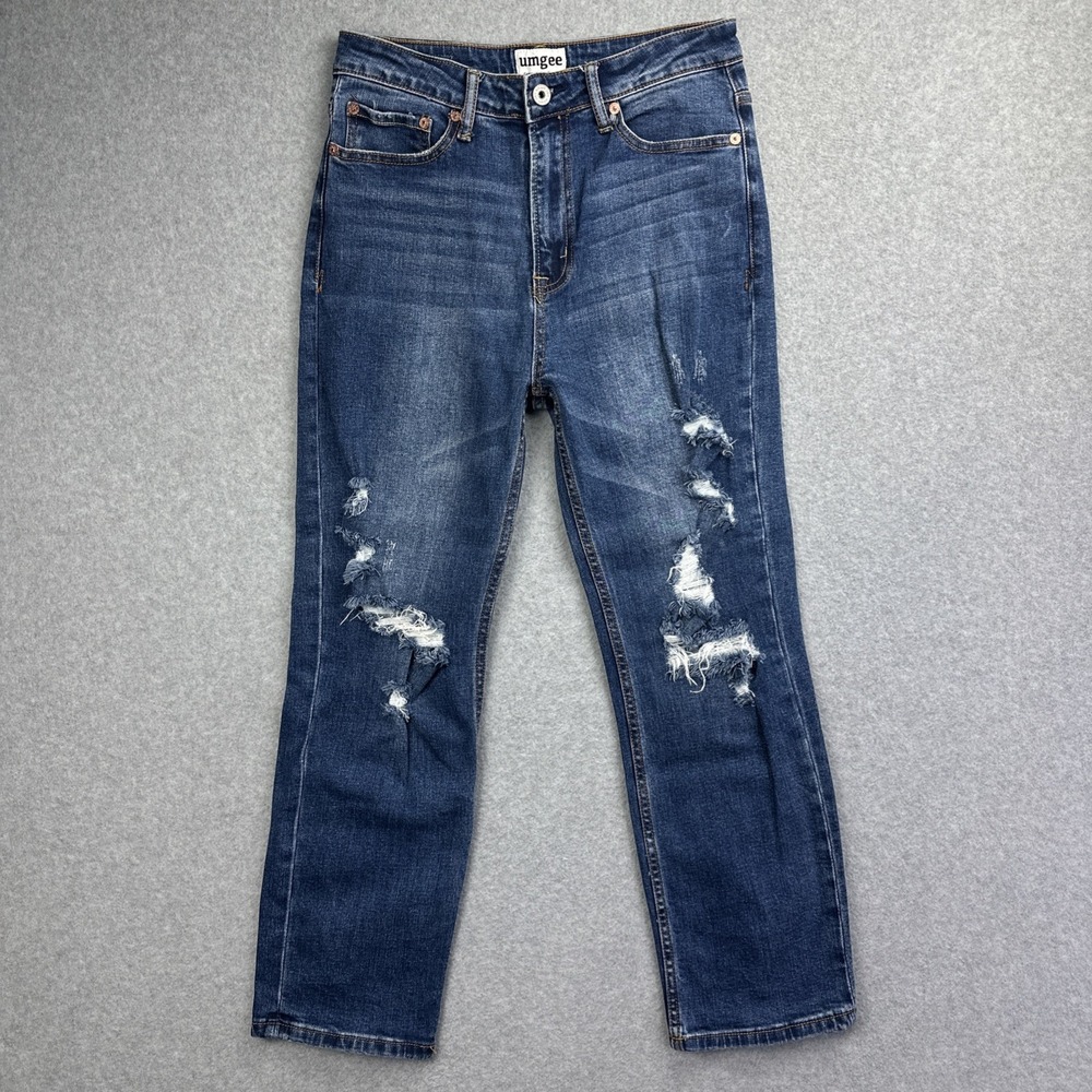 Umgee‎ Womens Distressed Jeans Straight Leg Size 27
